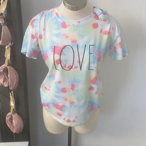Tie die soft shirt with matching scrunchie